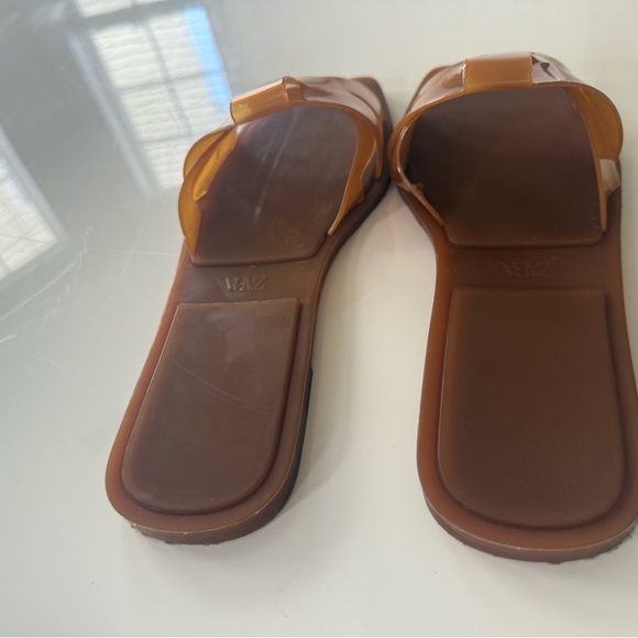 Zara Brown Sandals Minimalist Slip-On Design 39 - Picture 8 of 9
